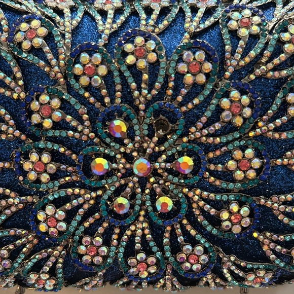 NWT Christal Couture Blooming Love Affair Blue Purse - Picture 6 of 7